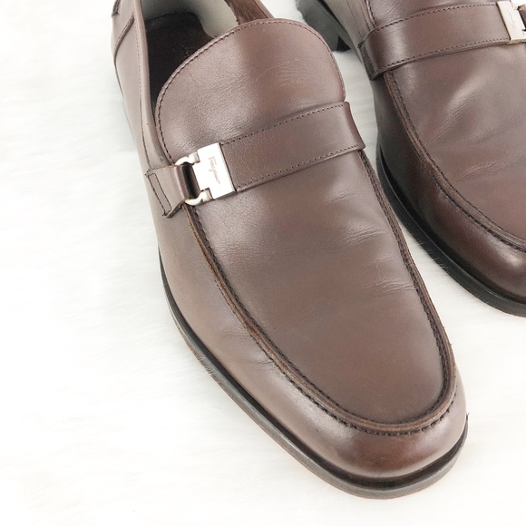Salvatore Ferragamo Brown Leather Loafers main image 6